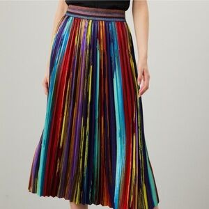 Le Superb Midi Painted Stripe Rainbow XS Skirt Designer